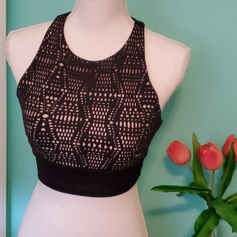 Black Lace Women's Crop Top